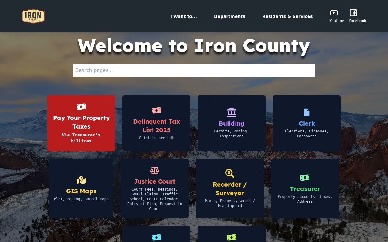 Iron County government directory for criminal court custodian routing