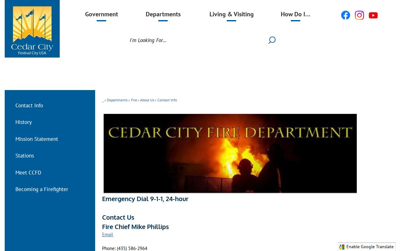 Cedar City criminal records police department building page